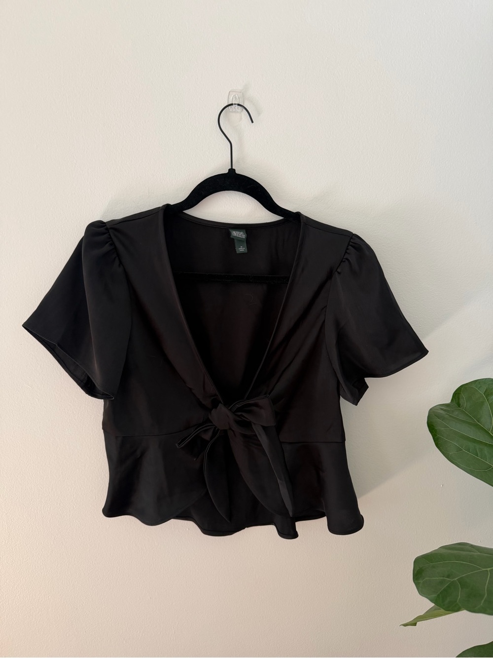 wild fable Black Tie-Front top
